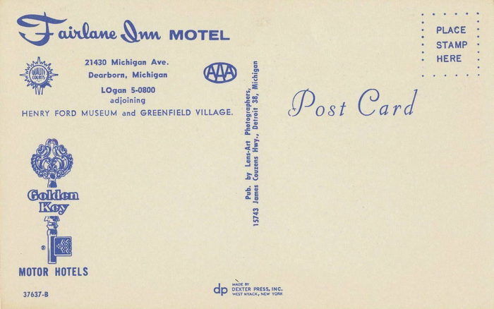 Fairlane Inn - Old Postcard